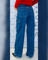 Jeans donna a palazzo cargo