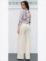 Pantaloni a palazzo in crepe