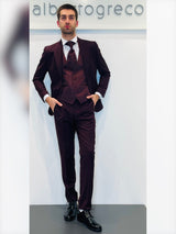 Completo cerimonia con giacca con motivo in raso su davanti