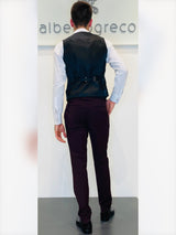 Completo cerimonia con giacca con motivo in raso su davanti