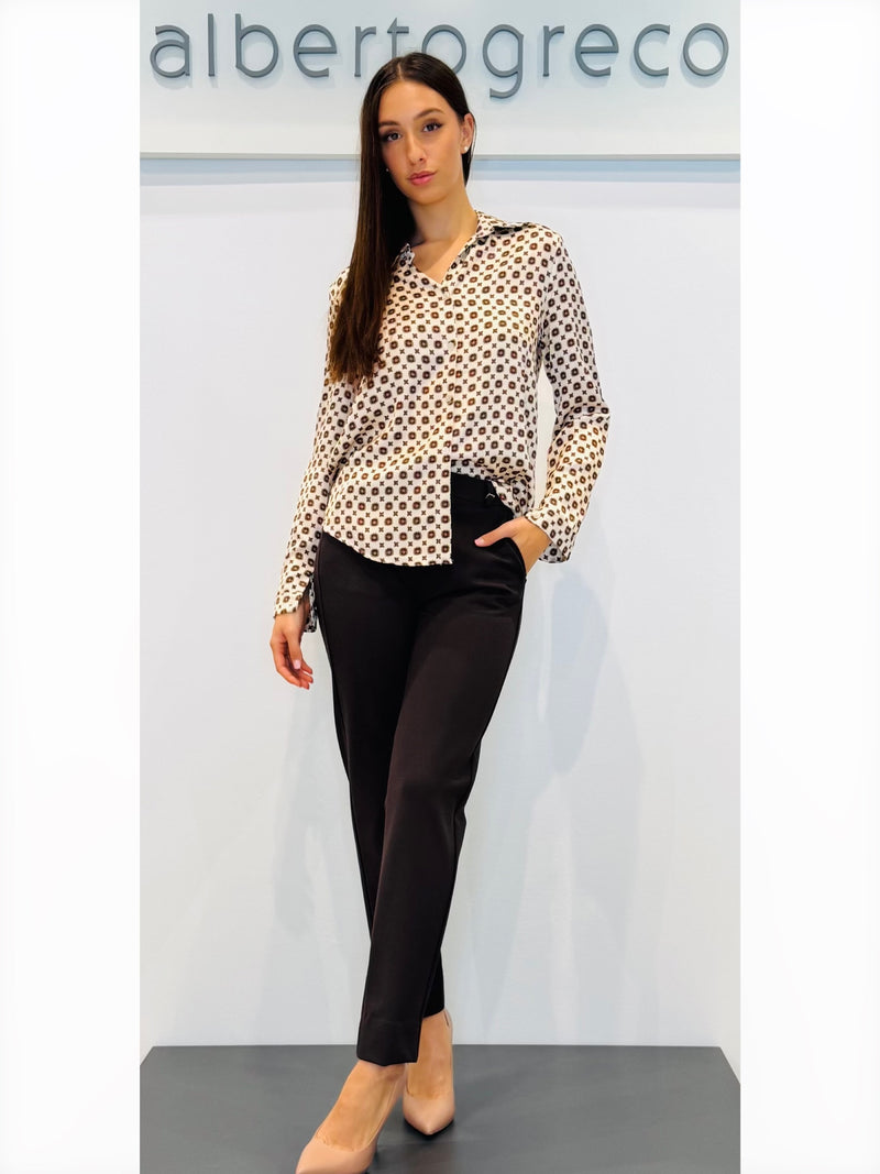 Pantaloni in tessuto jersey con tasca alla francese