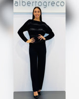 Maglia over con lavorazione a jacquard