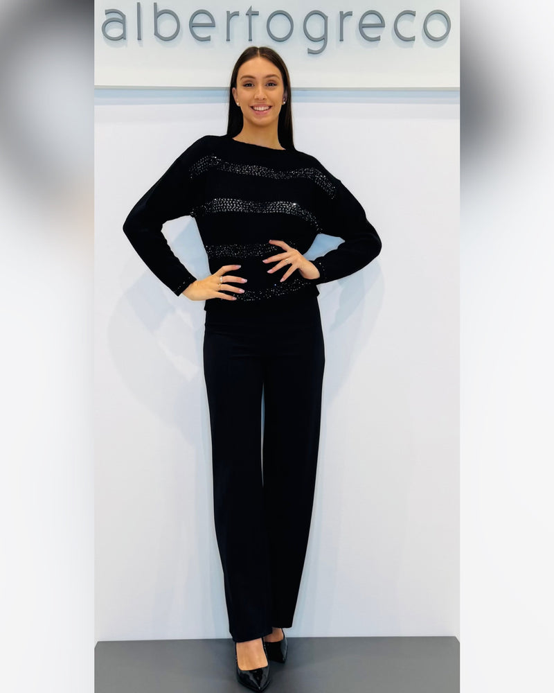Maglia over con lavorazione a jacquard