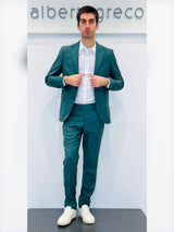 Abito due bottoni in tessuto fiammato