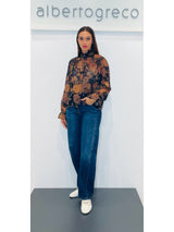 Camicia in georgette fantasia