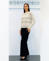 Maglia over con lavorazione a jacquard