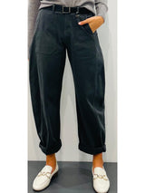 Pantaloni donna a ovetto tinto capo