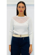 Maglia aderente con scollo devorè