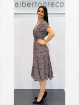 Abito midi chemisier animalier