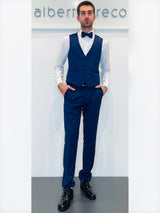 Completo cerimonia con giacca con motivo in raso su davanti