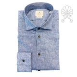 Camicia uomo collo francese in misto lino