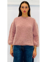 Maglia girocollo in misto mohair