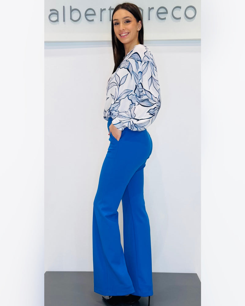 Blusa fantasia con collo alla coreana