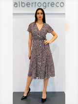 Abito midi chemisier animalier