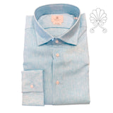 Camicia uomo collo francese in misto lino