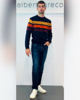 Maglia uomo a righe multicolor