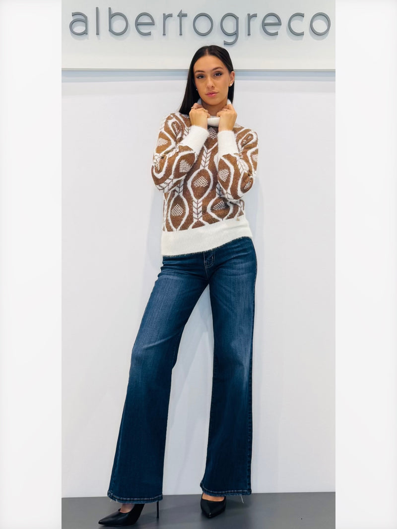 Maglia dolcevita jacquard
