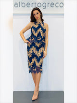 Completo top e gonna in pizzo bicolore