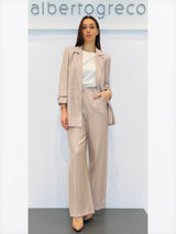 Pantaloni palazzo donna in tessuto goffrato