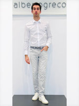 Camicia uomo aderente in cotone elasticizzato