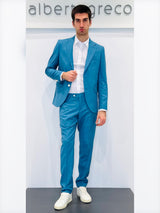 Abito due bottoni in tessuto fiammato