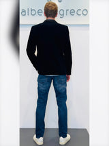 Giacca uomo in velluto con rever in raso