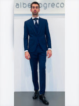 Completo cerimonia con giacca con motivo in raso su davanti