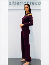 Pantaloni Palazzo vita alta in tessuto elasticizzato