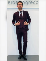 Completo cerimonia con giacca con motivo in raso su davanti