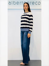 Maglia donna traforata bicolor