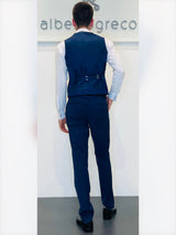 Completo cerimonia con giacca con motivo in raso su davanti