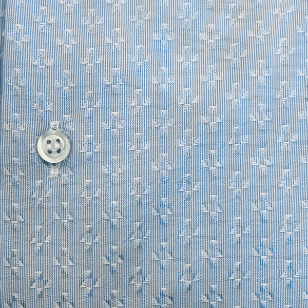 Camicia uomo in tessuto operato a disegno geometrico ton sur ton