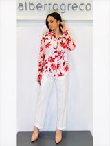 Camicia fantasia floreale in raso
