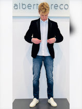 Giacca uomo in velluto con rever in raso