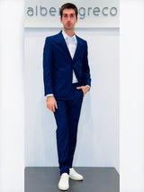 Abito due bottoni in tessuto operato