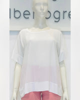 Blusa girocollo con manica a kimono
