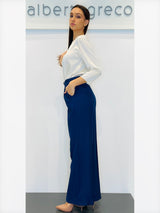 Pantaloni palazzo donna in tessuto goffrato