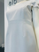 Completo tubino e giacca in tessuto damascato goffrato