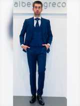 Completo cerimonia con giacca con motivo in raso su davanti