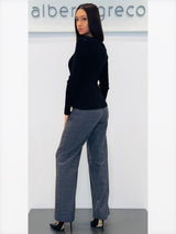 Pantaloni a palazzo principe di galles