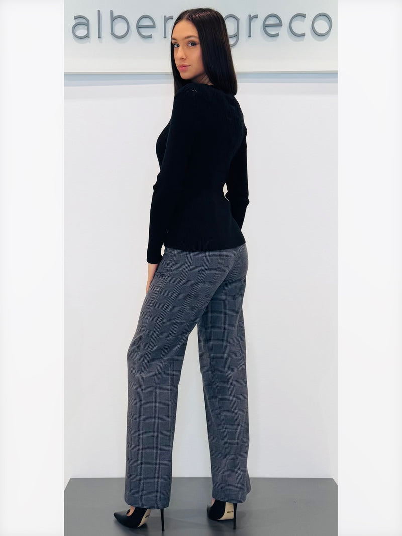 Pantaloni a palazzo principe di galles