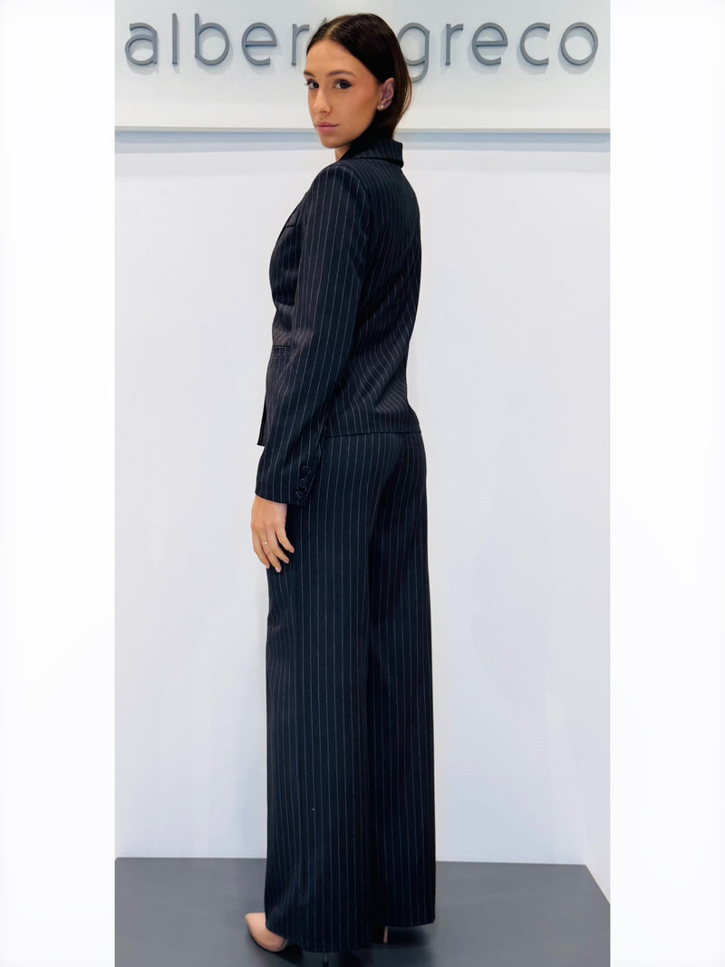 Pantaloni a palazzo gessato