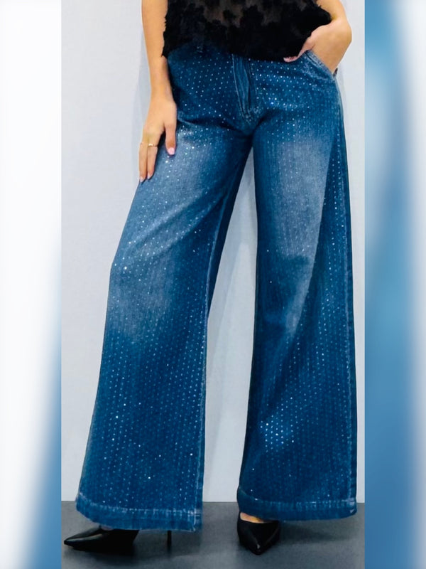 Jeans donna a palazzo cristalli