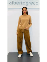 Pantaloni donna a palazzo con inserto fianco