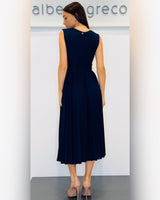 Abito midi con scollo a V in jersey