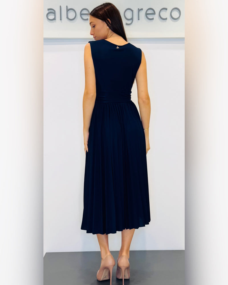 Abito midi con scollo a V in jersey