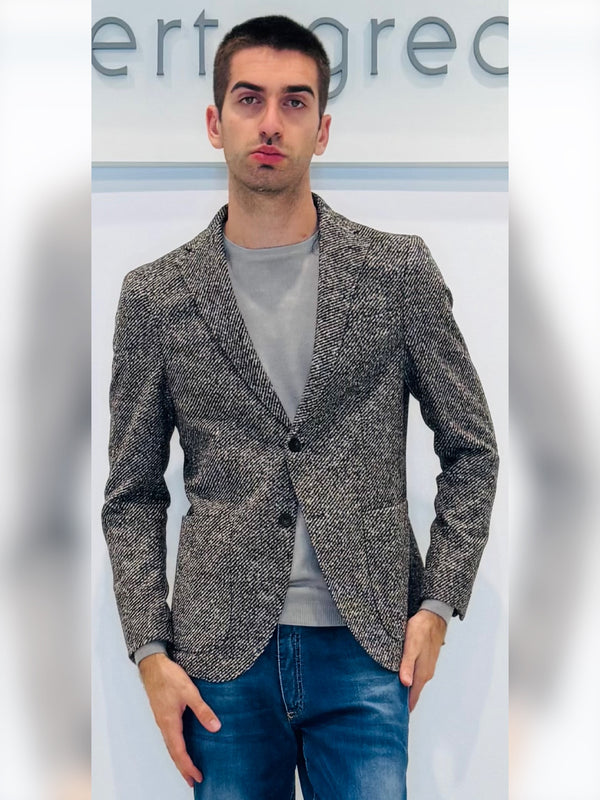 Giacca in panno jersey diagonale