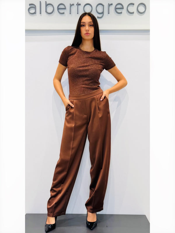 Pantaloni in raso tapered fit