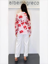 Camicia fantasia floreale in raso