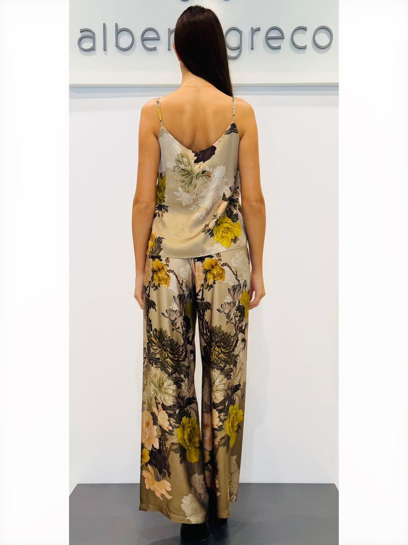 Top in raso di viscosa fantasia